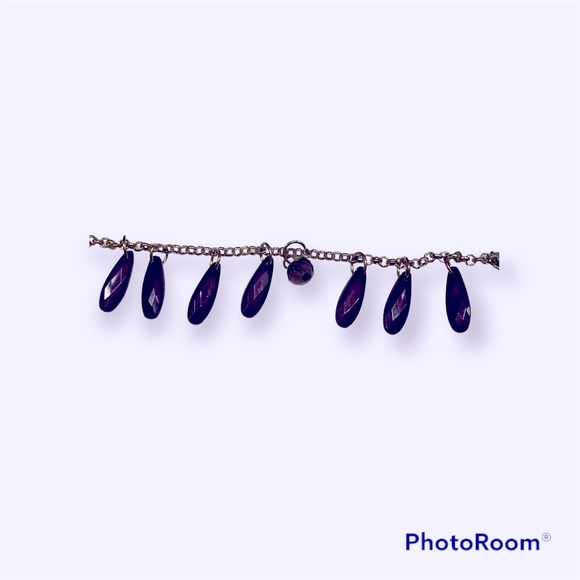 Show-Stopping three layers of purple cascading beads with gold chains - Picture 2 of 2